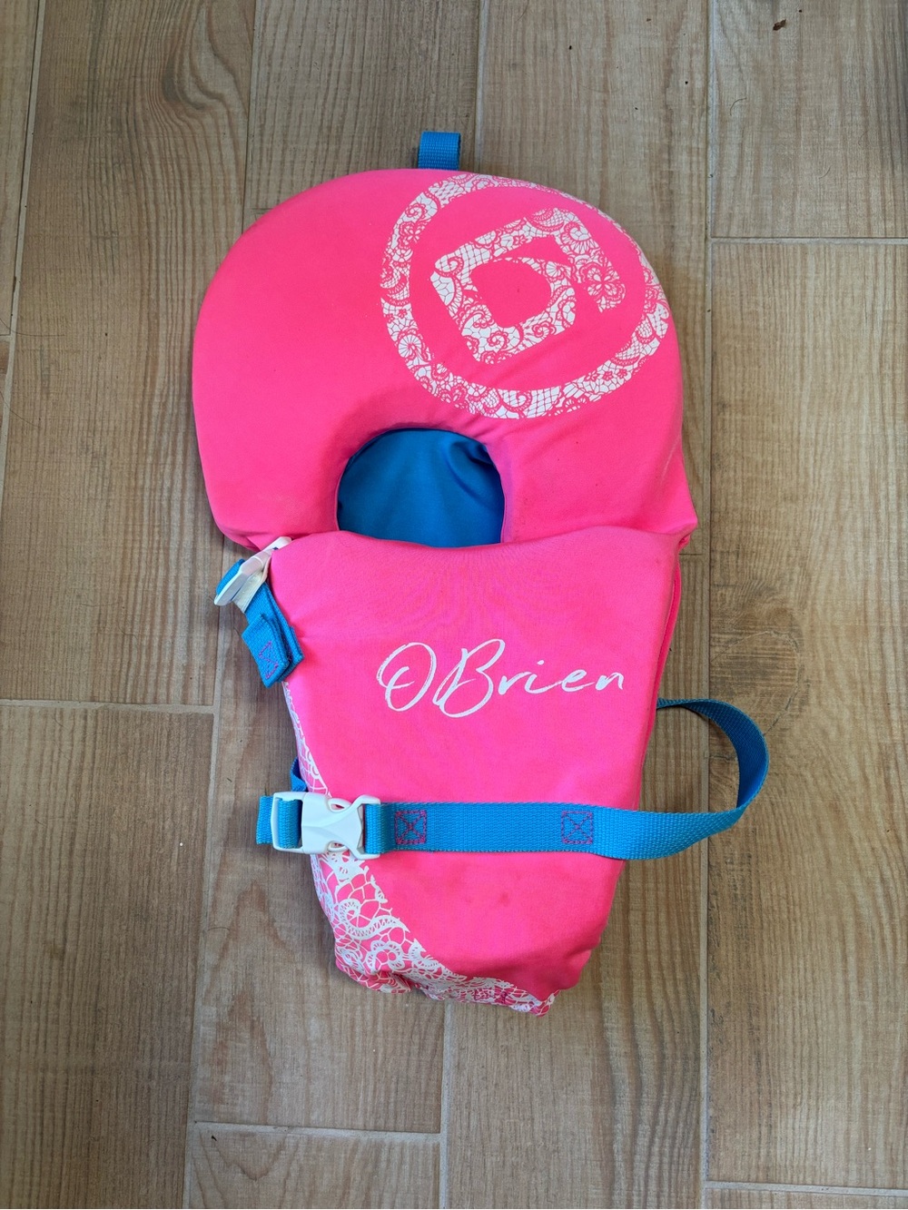Infant Pink Swim Vest with Blue Straps